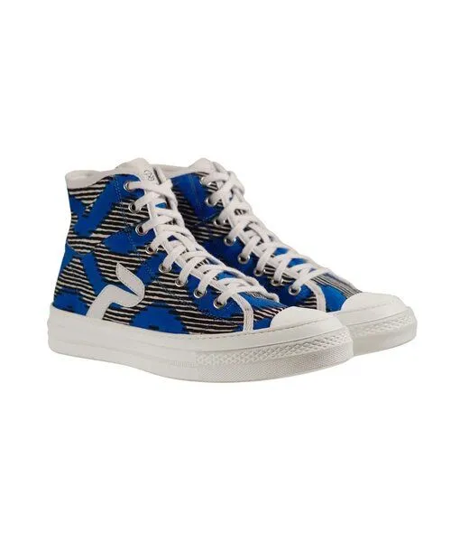 PANAFRICA PANAFRICA Atlas - African Fair Trade Sneaker, Vagues (blau), – Produktbild 2 von 4