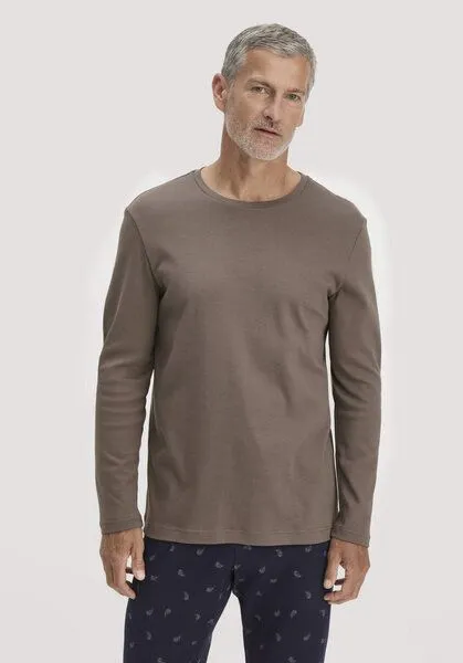 hessnatur hessnatur Schlafshirt PURE COTTON aus reiner Bio-Baumwolle, Mocca, – Produktbild 1 von 4