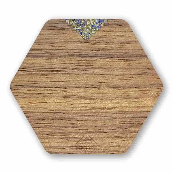 MMore MMore Untersetzer aus Holz - Amerikanischer Nussbaum, Eichenholz und organische Materialien / 4er-Set, Lavendel, – Produktbild 1 von 5