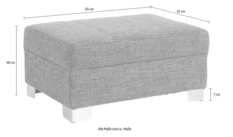 DOMO collection Hocker TURAH 85x61x40 cm, mit moderner Steppung, passend zur Serie, Schwarz, – Produktbild 3 von 4