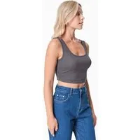 ORGANICATION ORGANICATION IRISS | Ripp-Crop-Top aus TENCEL Modal und Bio-Baumwolle, Shadow, – Produktbild 1 von 1