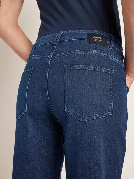 LANIUS LANIUS Flared Jeans aus Bio-Baumwolle, Dark blue denim, – Produktbild 3 von 5