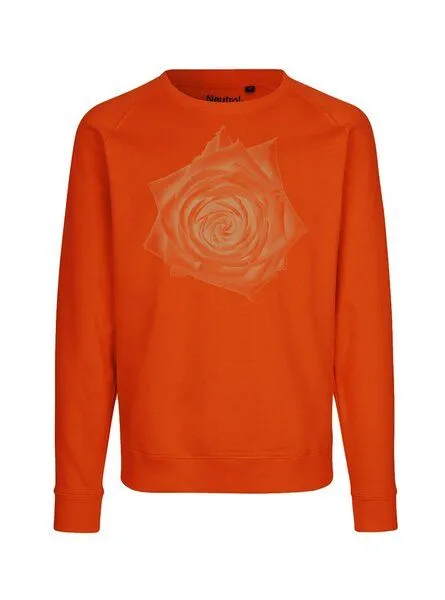 Peaces.bio - handbedruckte Biomode Peaces.bio - handbedruckte Biomode Bio Damen Sweatshirt Loose Fit Rose, Orange, – Produktbild 1 von 3