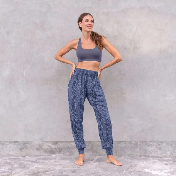 Jaya Jaya ANANDA ZUMBA - Damen - locker-leichte Sommerhose für Yoga und Freizeit, Zumba blue, – Produktbild 2 von 3