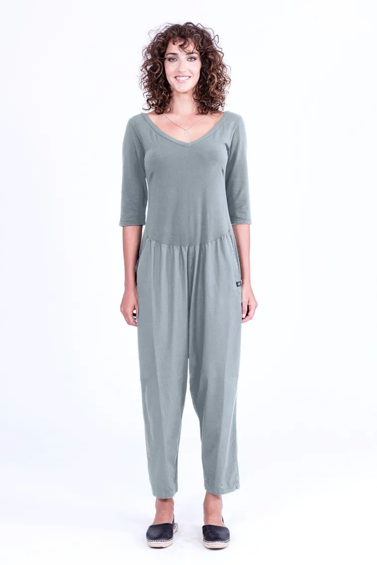 RAVENS VIEW IBIZA RAVENS VIEW IBIZA Damen vegan Jumpsuit Midnight Mono Chinois Grün, Hellblau, – Produktbild 1 von 1