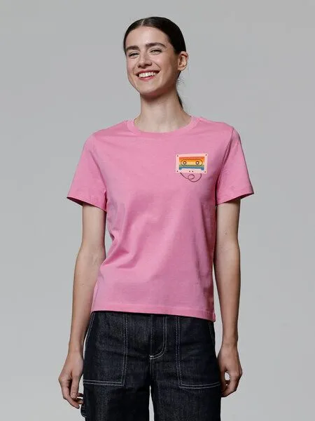 watapparel watapparel T-Shirt Frauen Rainbow Cassette, Bubble pink, – Produktbild 2 von 3