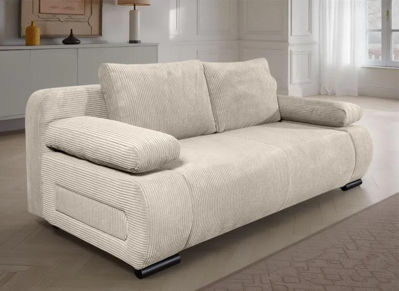 COLLECTION AB Schlafsofa Moritz B: 200 cm, Liegefl. 142x200 cm, Gästebettfunktion, frei stellbar, Wohnkomfort, Beige, – Produktbild 2 von 5