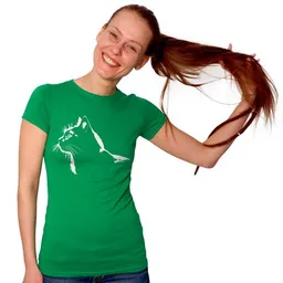HANDGEDRUCKT HANDGEDRUCKT "Stubentiger" Frauen-T-SHIRT von Earth Positiv Biobaumwolle – Produktbild 1 von 1