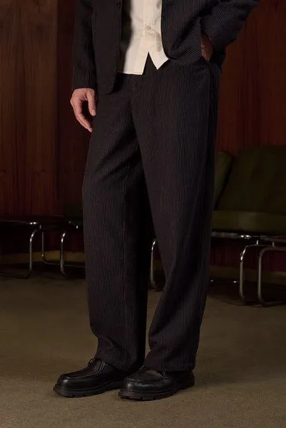 About Companions About Companions Hose Carlo Eco Flannel, Striped charcoal, – Produktbild 2 von 4