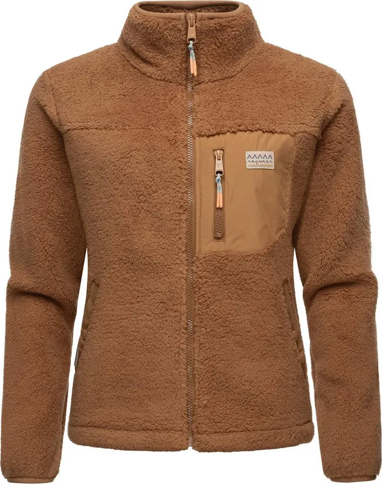 ragwear ragwear Plüschjacke Alaris Kuschelige Fleecejacke mit Brusttasche, Braun, – Produktbild 2 von 4