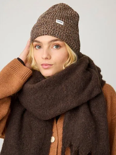 KnowledgeCotton Apparel KnowledgeCotton Apparel Beanie aus gezwirntem Garn aus Bio-Baumwolle, Braun-chocolate-torte, – Produktbild 2 von 4