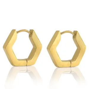 ELEKTROPULLI Elektropulli 6Eck Creolen, Gold, – Produktbild 4 von 4