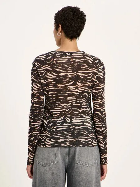LANIUS LANIUS Langarmshirt, Print animal stripes rose, – Produktbild 4 von 5