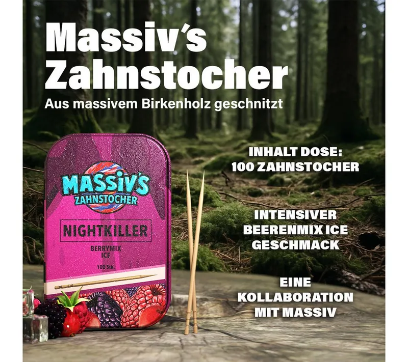Wunder Zahnstocher Mundpflegecenter Massiv's Zahnstocher - Zahnstocher mit Geschmack – NIGHTKILLER, Zahnstocher mit Geschmack, Zahnstocher mit Geschmack – Produktbild 2 von 5