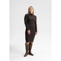 MELA Rippstrickkleid SHIVANI | von MELA | Fairtrade & GOTS zertifiziert, Dunkelbraun, – Produktbild 1 von 1