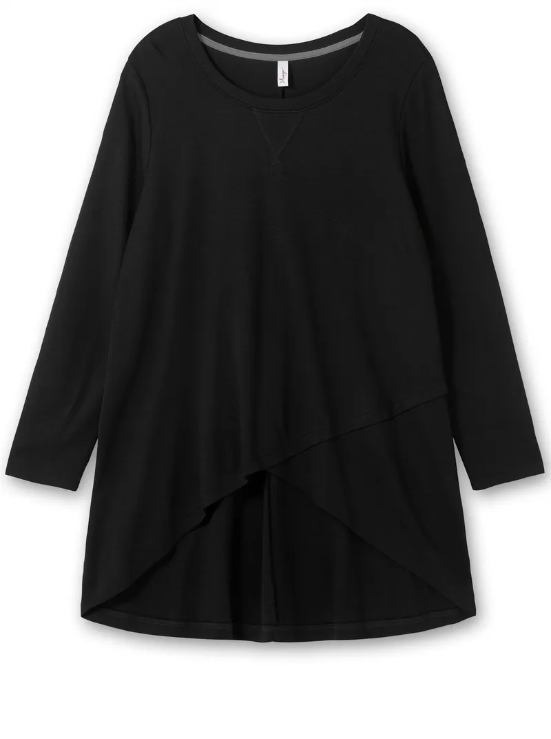 sheego Langarmshirt, Schwarz, – Produktbild 1 von 2