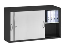 C+P C+P Aufsatzschrank Schiebetürenschränke aus Stahl 160 cm breit anthrazit/alusilber T 50 H 79 – Produktbild 1 von 1