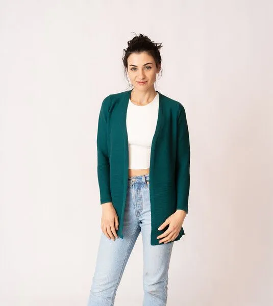 Gary Mash GARY MASH Cardigan Libby aus Feinstrick, Petrol, – Produktbild 2 von 3
