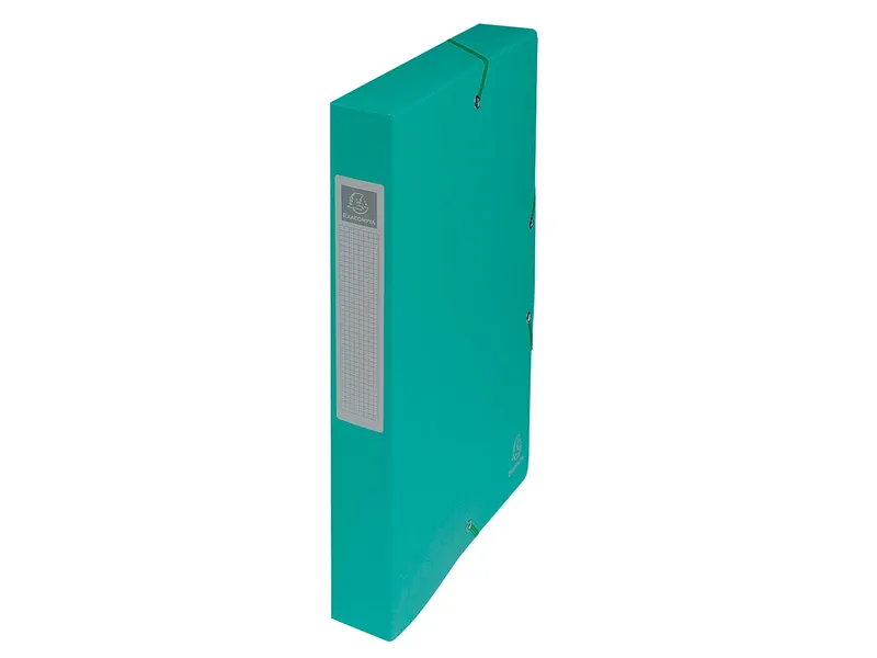 Exacompta 8 Exacompta Archivboxen, Colorspan-Karton, 600 g/m², DIN A4, Gummizug, RB 40 mm, grün – Produktbild 1 von 1