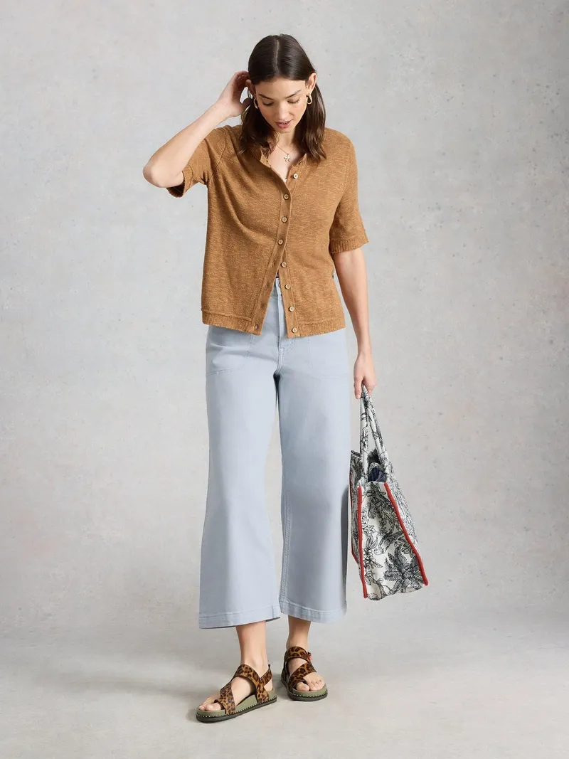White Stuff 7/8-Jeans Tia mit weitem Bein - 42/R, Hellblau, – Produktbild 1 von 4