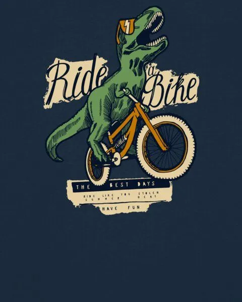 watapparel watapparel T-Shirt Unisex T-Rex Fahrrad, French navy, – Produktbild 3 von 3