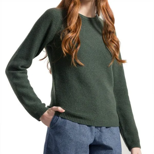 Rifò - Circular Fashion Made in Italy Rifò - Circular Fashion Made in Italy Recycelter Kaschmirwolle Pullover - Giulietta, Grün, – Produktbild 2 von 3