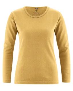 HempAge Hempage Damen vegan Langarmshirt Basic Dijon Gelb – Produktbild 1 von 1