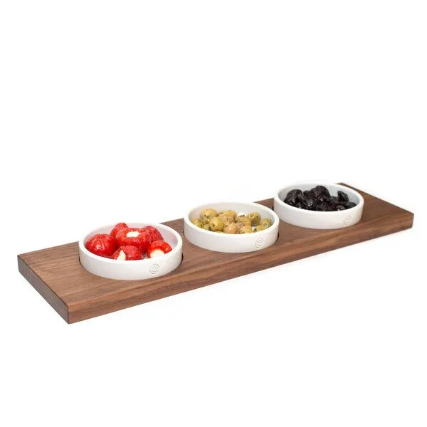 klotzaufklotz klotzaufklotz Servierschalen mit Holztablett, Weiß, – Produktbild 5 von 8