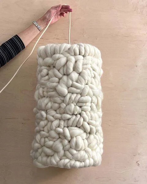 PANAPUFA PANAPUFA 100% Wolle geflochtener Lampenschirm für eine Hängelampe, Natural, – Produktbild 2 von 3