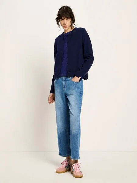 LANIUS LANIUS Boxy Strickjacke, Purple blue melange, – Produktbild 2 von 4