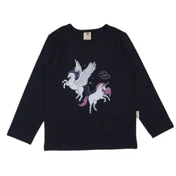 Walkiddy Mädchen Langarmshirt Navy aus Baumwolle mit Elasthan – weiches Walkiddy Shirt für Schule, Freizeit & Alltag, ideal zum Kombinieren mit Jeans, Röcken und Lagenlooks das ganze Jahr – Produktbild 1 von 1
