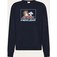 KnowledgeCotton Apparel KnowledgeCotton Apparel Herren vegan Sweatshirt Herren Entspannter Bedruckter Rundhalsausschnitt Nachthimmel Navy, Blau, – Produktbild 1 von 1