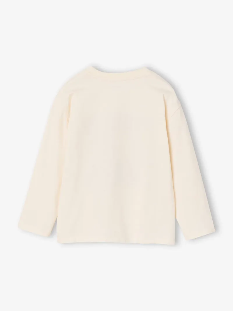 Vertbaudet Shirt mit Bouclé-Applikation Jungen Freeboard, Weiß, – Produktbild 4 von 4