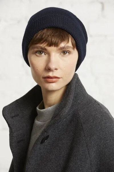 Wunderwerk Wunderwerk Beanie merino unisex, 695 old navy (blau), – Produktbild 1 von 1