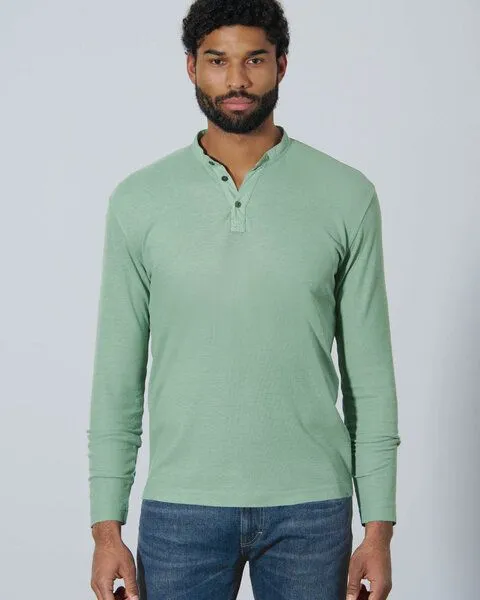 HempAge HempAge Langarm Shirt aus Hanf & Bio-Baumwolle, Grün (menta), – Produktbild 2 von 4
