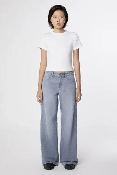 DAWN Damen Jeans SUNNY Wide Leg Minimal Stretch DAWN Baumwolle, Slate grey, – Produktbild 2 von 5