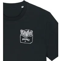 päfjes päfjes Pommes / Honigdachs mag Pommes Frittes - Fair Wear Unisex Männer Bio T-Shirt, Schwarz, – Produktbild 1 von 1