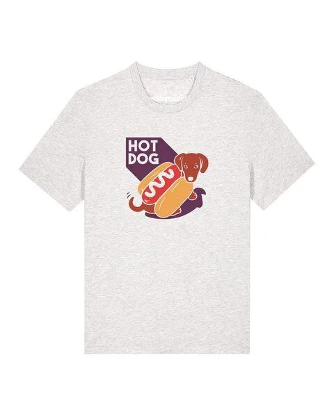 watapparel watapparel T-Shirt Unisex Hot Dog, Cool heather grey, – Produktbild 1 von 4
