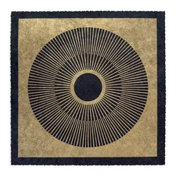 Veskor Cassiopeia Veskor Cassiopeia CENTRAL SUN SQUARE Sonnen Linoldruck | 22 × 22 cm | Gold auf Schwarz – Produktbild 1 von 1