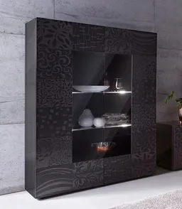 Home affaire Vitrine Miro Stauraumvitrine, Höhe 166 cm mit dekorativem Siebdruck – Produktbild 1 von 1