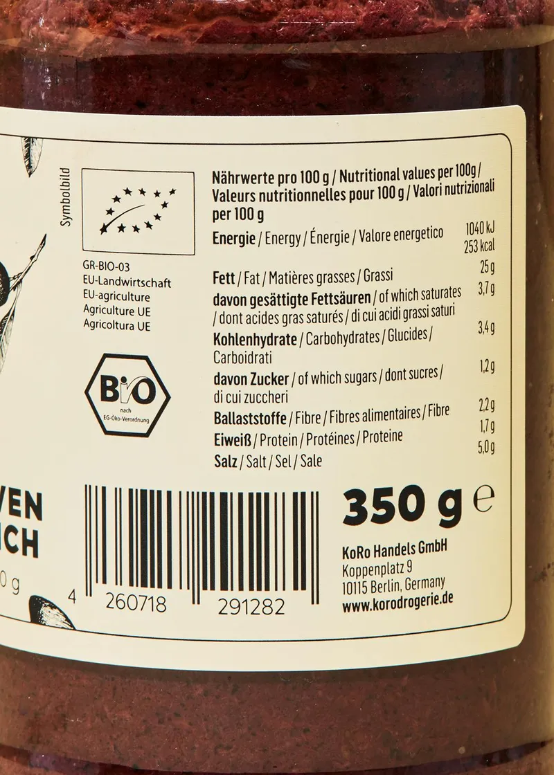 KoRo Schwarze Bio Oliven Aufstrich 350 g – Produktbild 3 von 5