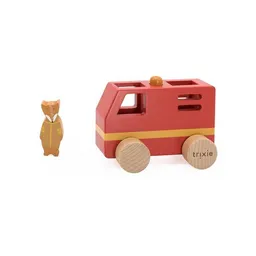 TRIXIE Trixie – SMALL FIRE TRUCK – kleines Feuerwehrauto aus Holz mit Fuchs – Produktbild 1 von 1