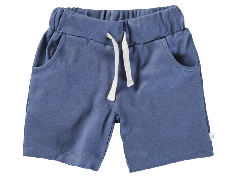 HANS NATUR Kinder Shorts Bio-Baumwolle blau-off white dunkel blau Gr.122/128, Weiß, blau, – Produktbild 1 von 2