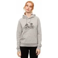 FellHerz FellHerz Damen Hoodie Fahrrad-Mädchen grey melange, Bio Fair und Vegan – Produktbild 1 von 2
