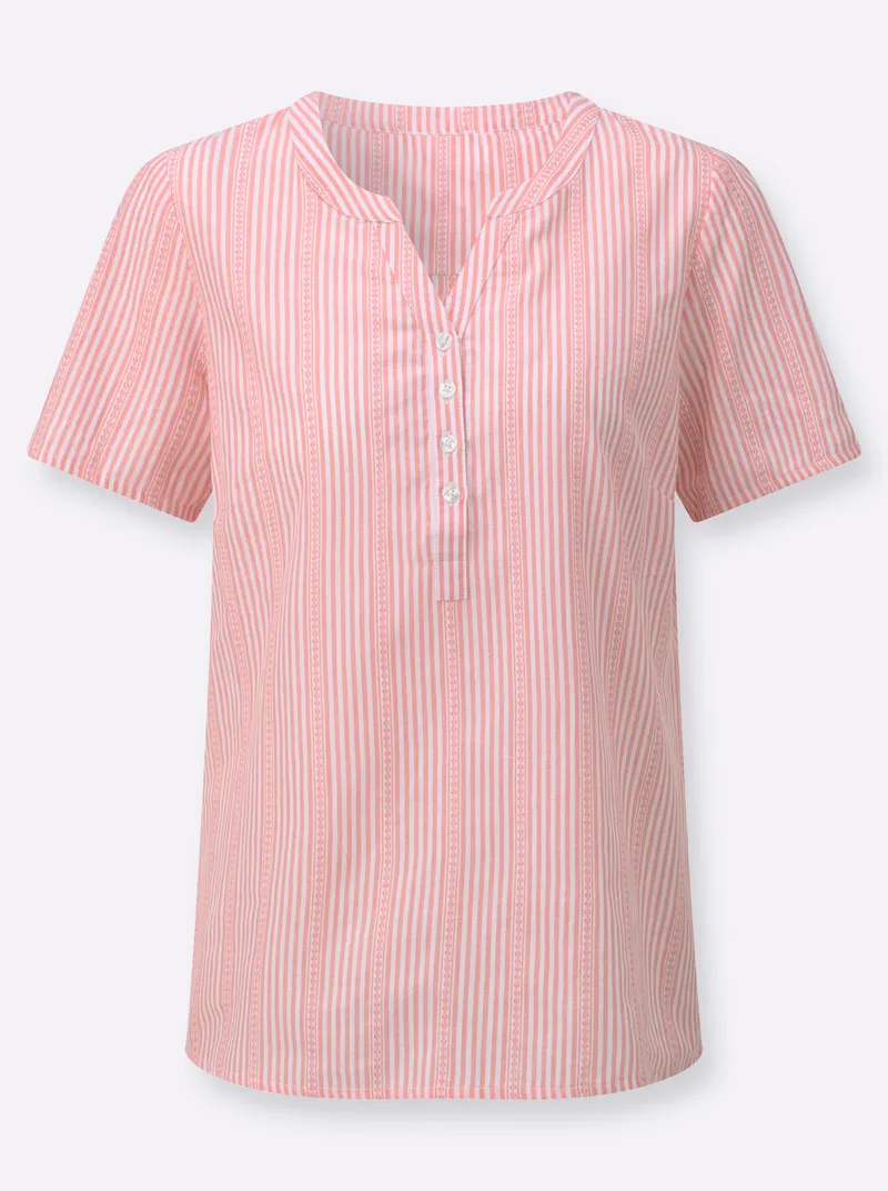 Witt Gestreifte Bluse flamingo-gestreift, Flamingo-gestreift, – Produktbild 1 von 2