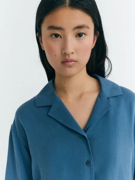 thinking mu thinking mu Damen Bluse - Sira Blouse - aus Lyocell, Sea (blau), – Produktbild 4 von 4