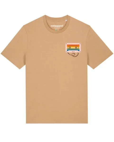 watapparel watapparel T-Shirt Unisex Rainbow Cassette, Latte, – Produktbild 1 von 3