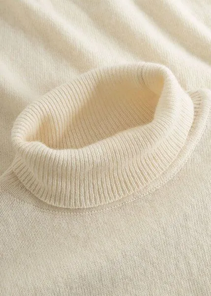 KnowledgeCotton Apparel KnowledgeCotton Apparel Lambswool Roll Neck, Buttercream, – Produktbild 4 von 4