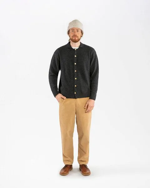MATONA Matona Gestricktes Hemd für Männer aus Bio-Baumwolle und Lammwolle / Knit Shirt, Charcoal, – Produktbild 3 von 4