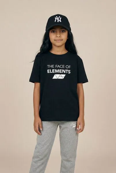 THE FACE OF ELEMENTS The Face of Elements Bold Relaxed Fit Kids T-Shirt aus 100% Bio-Baumwolle, Black (schwarz), – Produktbild 2 von 3